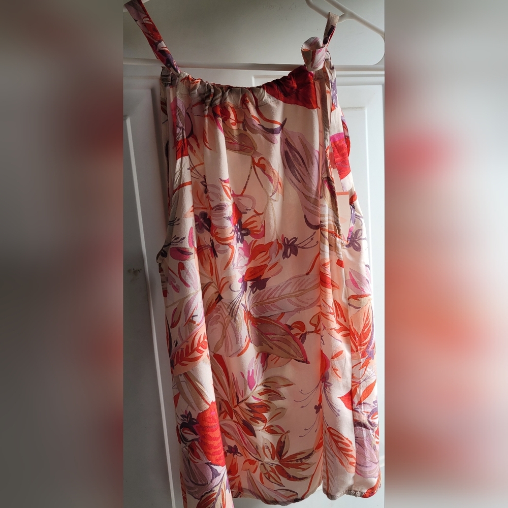 # 52- Floral Print Tank Top in Red and Pink